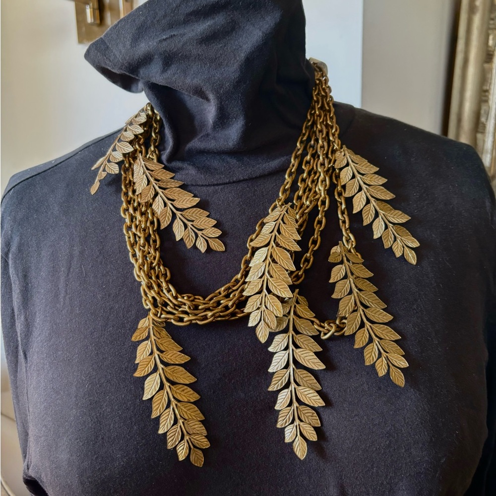 Turn Vintage Brass Laurel Leaf Necklace
